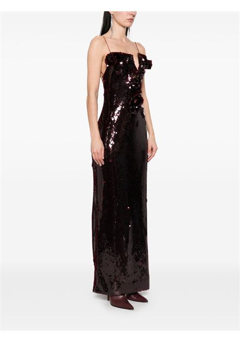 Abito lungo con paillettes in bordeaux Magda butrym - donna MAGDA BUTRYM | 100525BRD
